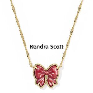Haley Bow Gold Short Pendant Necklace